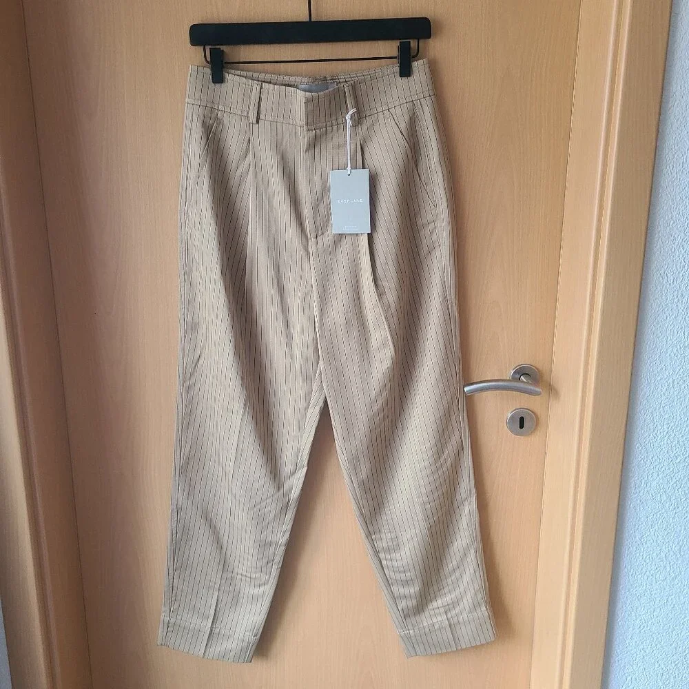 Everlane The Draper High Waisted Pinstripe Trouser Pants Size 4 - New with tags - Picture 4 of 16